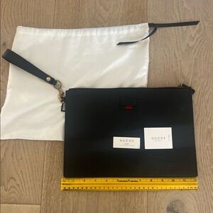 Gucci Black Leather Clutch